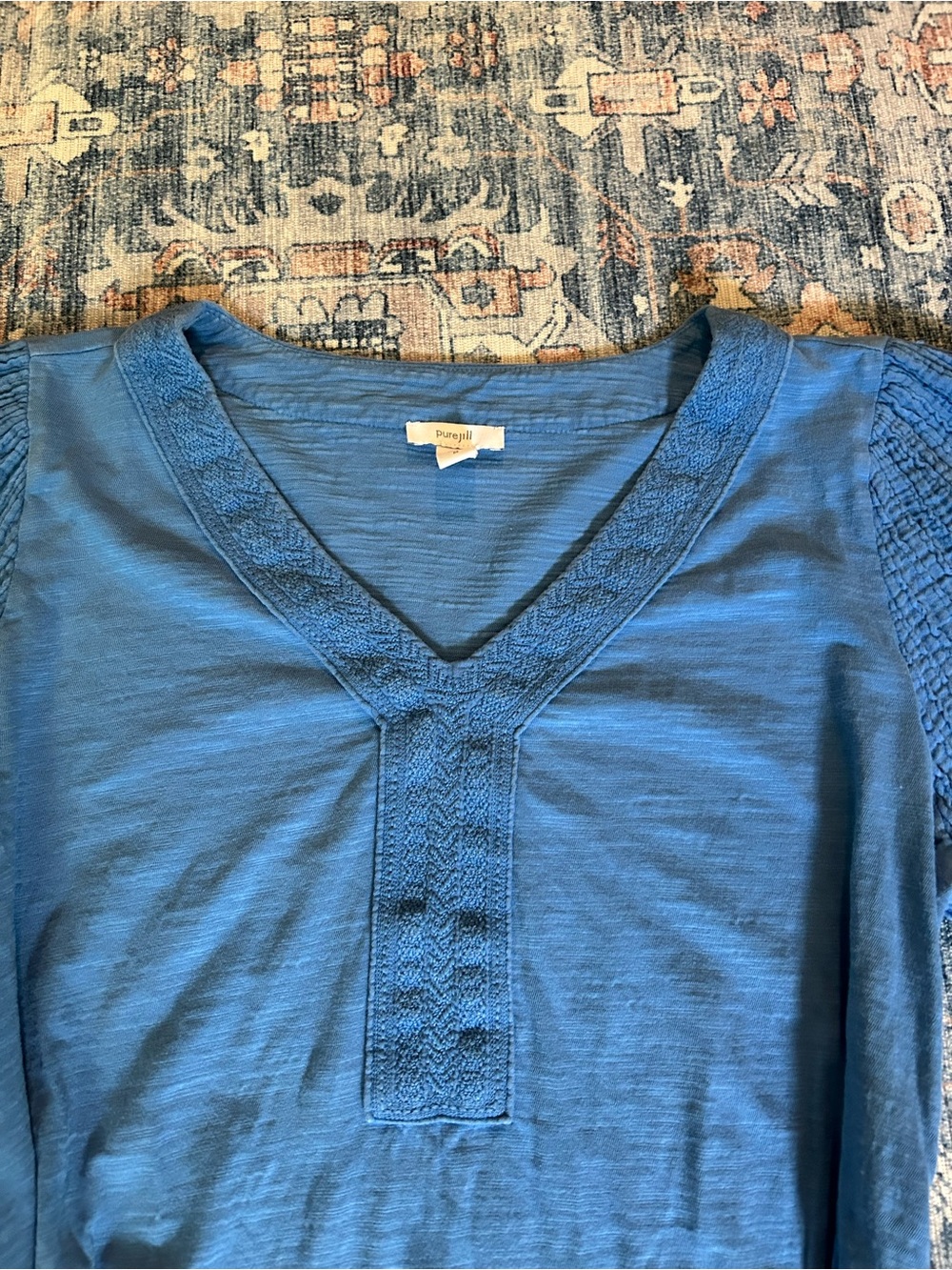 J. Jill Cornflower Blue Boho Tunic - Picture 4 of 8
